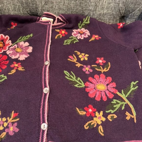 Vintage Coldwater Creek Cardigan Sweater 1X Embroidered Cottagecore Never Worn - Picture 6 of 11